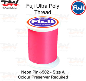 Fuji Poly thread Regular Fuji Ultra poly thread size A colour Neon Pink 502