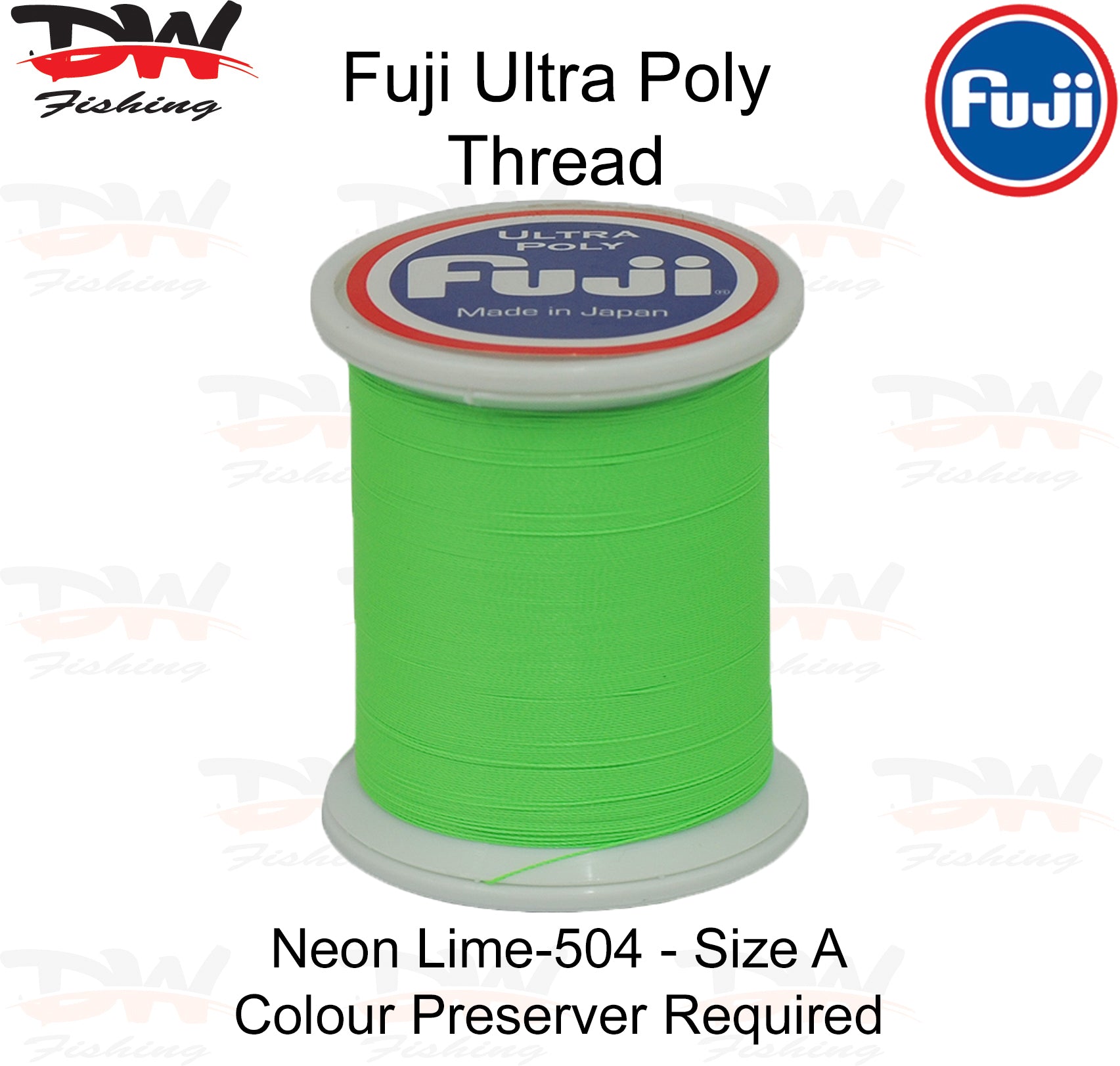 Fuji Poly thread Regular Fuji Ultra poly thread size A colour Neon Lime 504