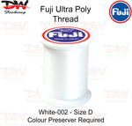 Load image into Gallery viewer, Fuji Poly thread Regular Fuji Ultra poly thread size D White 002
