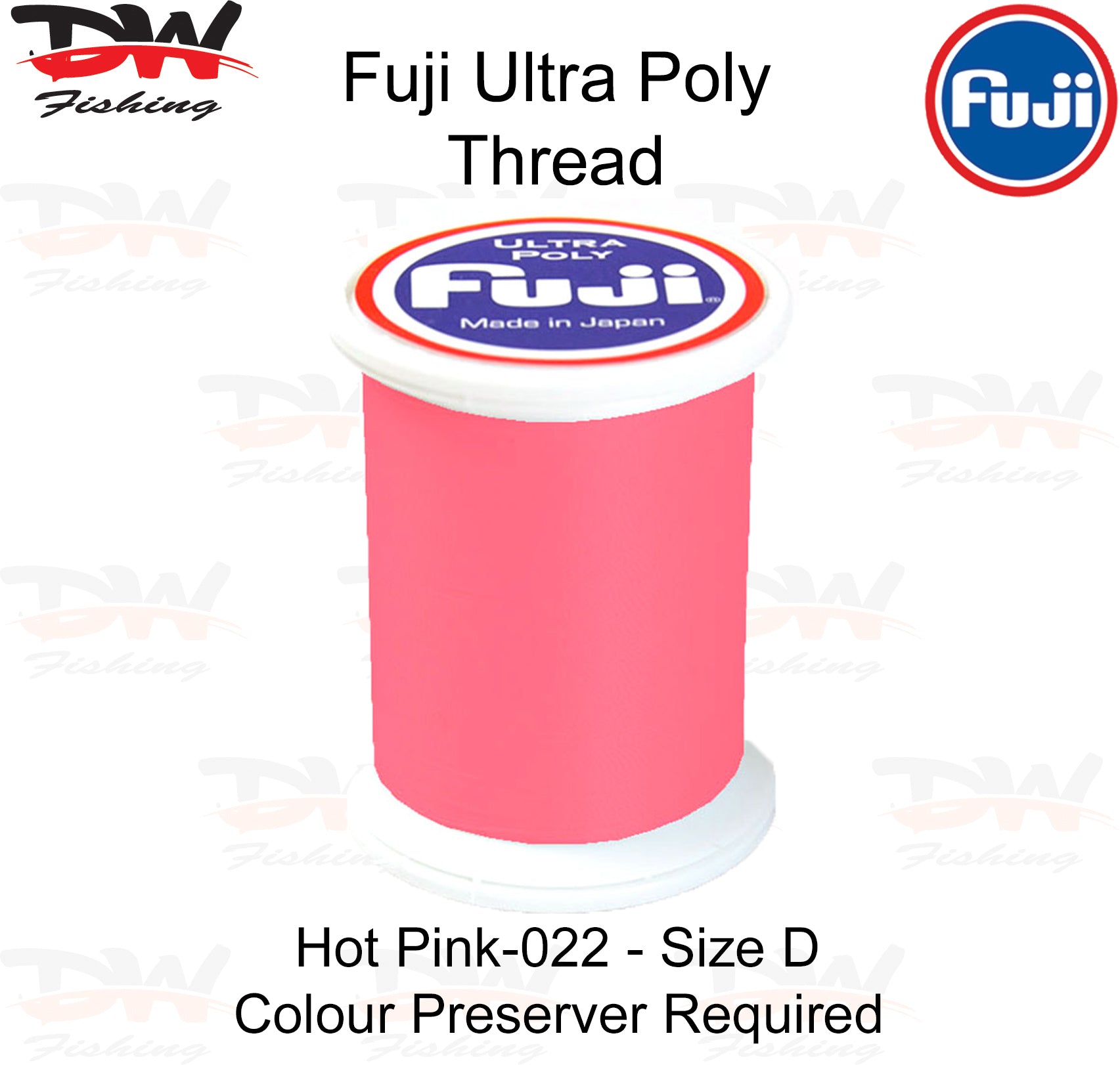 Fuji Poly thread Regular Fuji Ultra poly thread size D colour Hot Pink 022