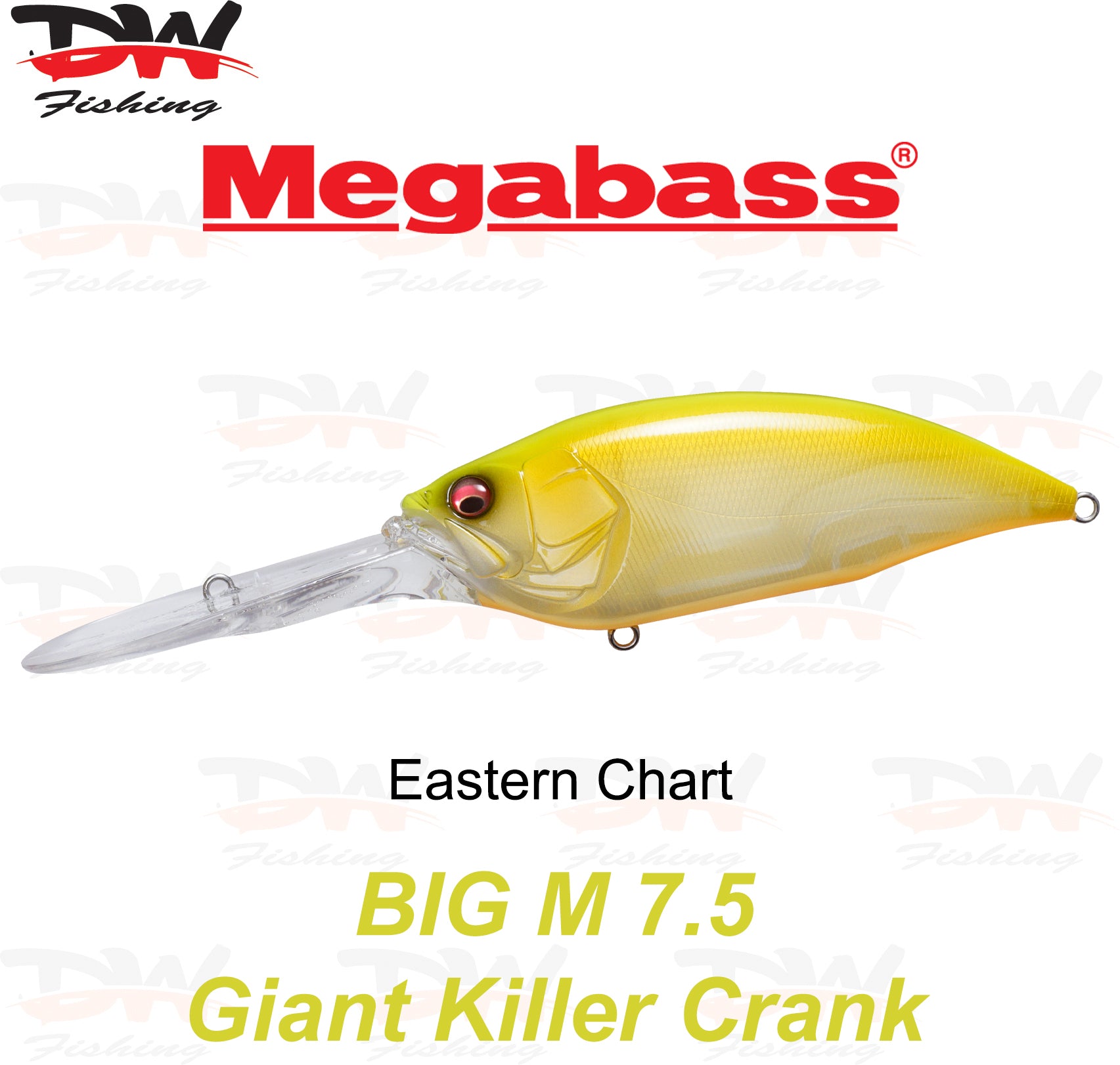 Megabass Big-M 7.5 floating hard body diving lure- single lure colour Eastern Chart