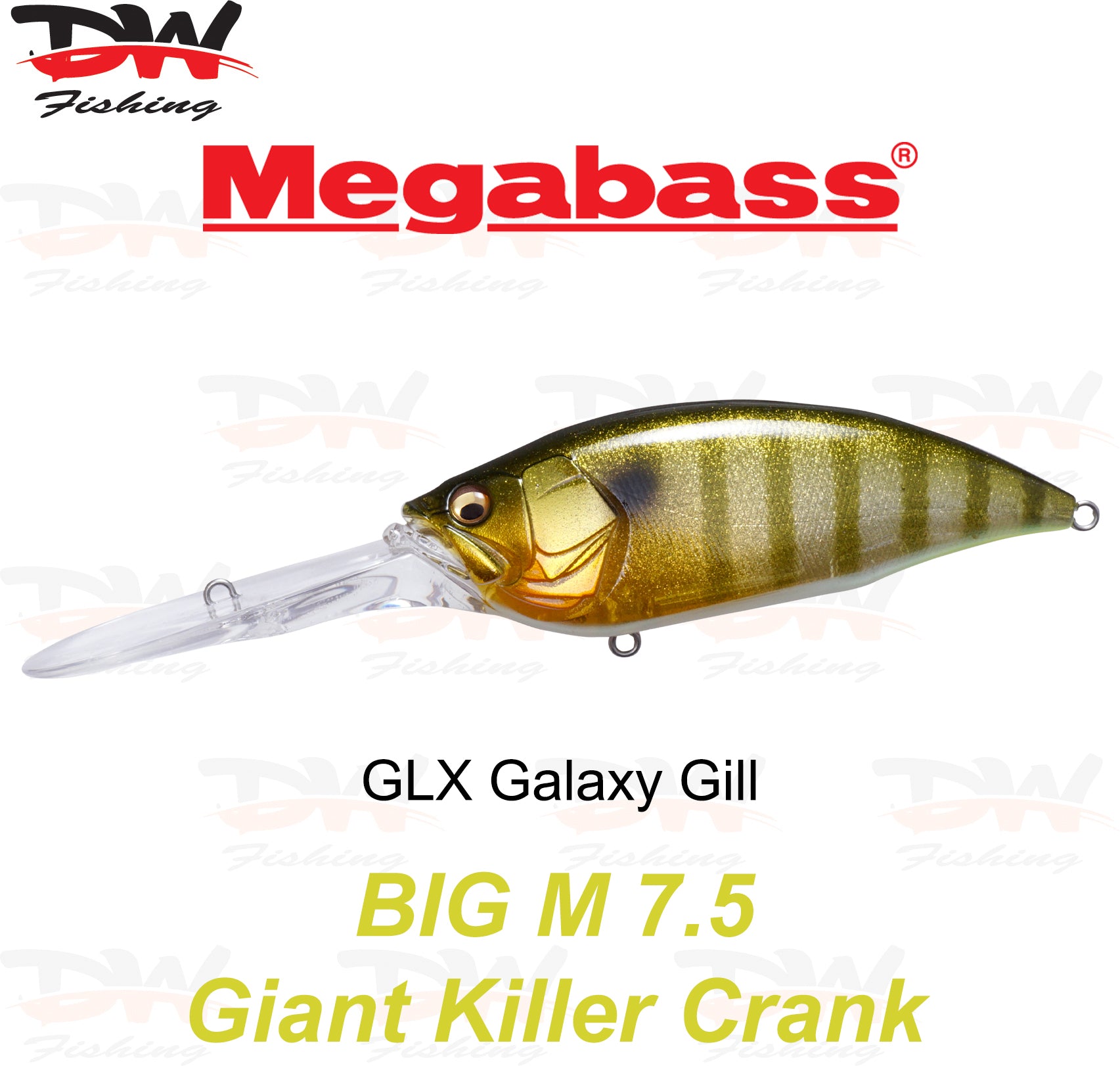 Megabass Big-M 7.5 floating hard body diving lure- single lure colour GLX Galaxy Gill