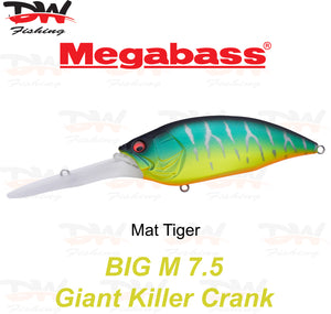 Megabass Big-M 7.5 floating hard body diving lure- single lure colour Mat Tiger