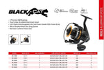 Load image into Gallery viewer, Pioneer Black Cat spinning reel cover with specifications
