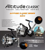 Load image into Gallery viewer, Pioneer Altitude Claassic Tough Saltwater series spinning reel cover image with writing

