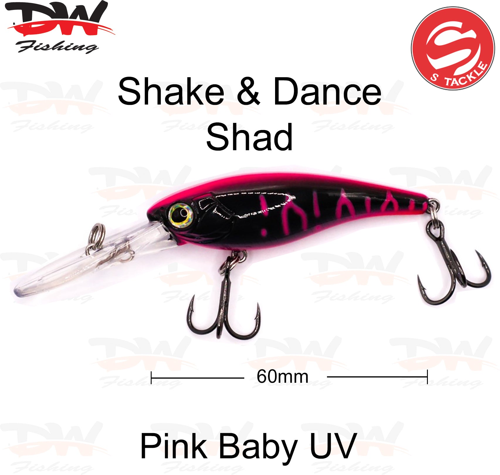 The Shake and Dance Hard Body 60mm lure colour is Ambassador UV