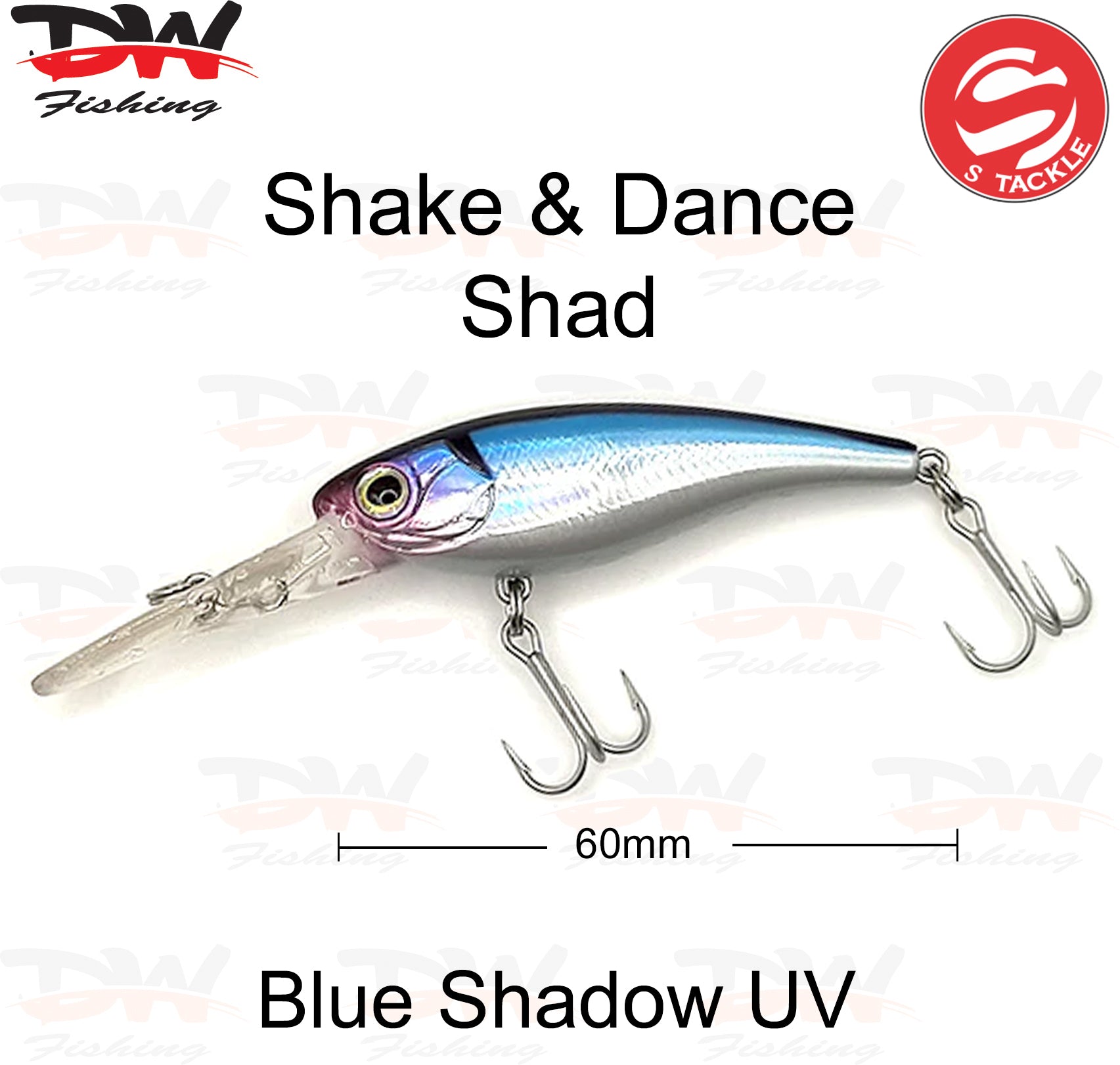 The Shake and Dance Hard Body 60mm lure colour is Blue Shadow UV