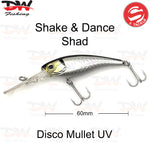 Load image into Gallery viewer, The Shake and Dance Hard Body 60mm lure colour is Disco Mullet UV
