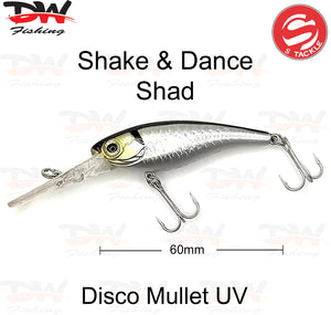 The Shake and Dance Hard Body 60mm lure colour is Disco Mullet UV