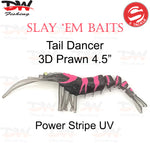 Load image into Gallery viewer, S Tackle 3D tail Dancer prawn lure 4.5 inch Imitation soft plastic lure Colour Power Stripe UV
