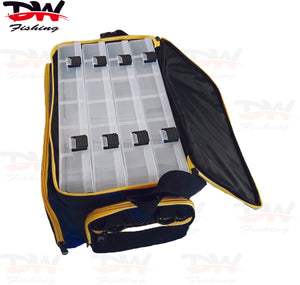 Fishing Tackle Bag with Four Large Fishing Tackle Trays