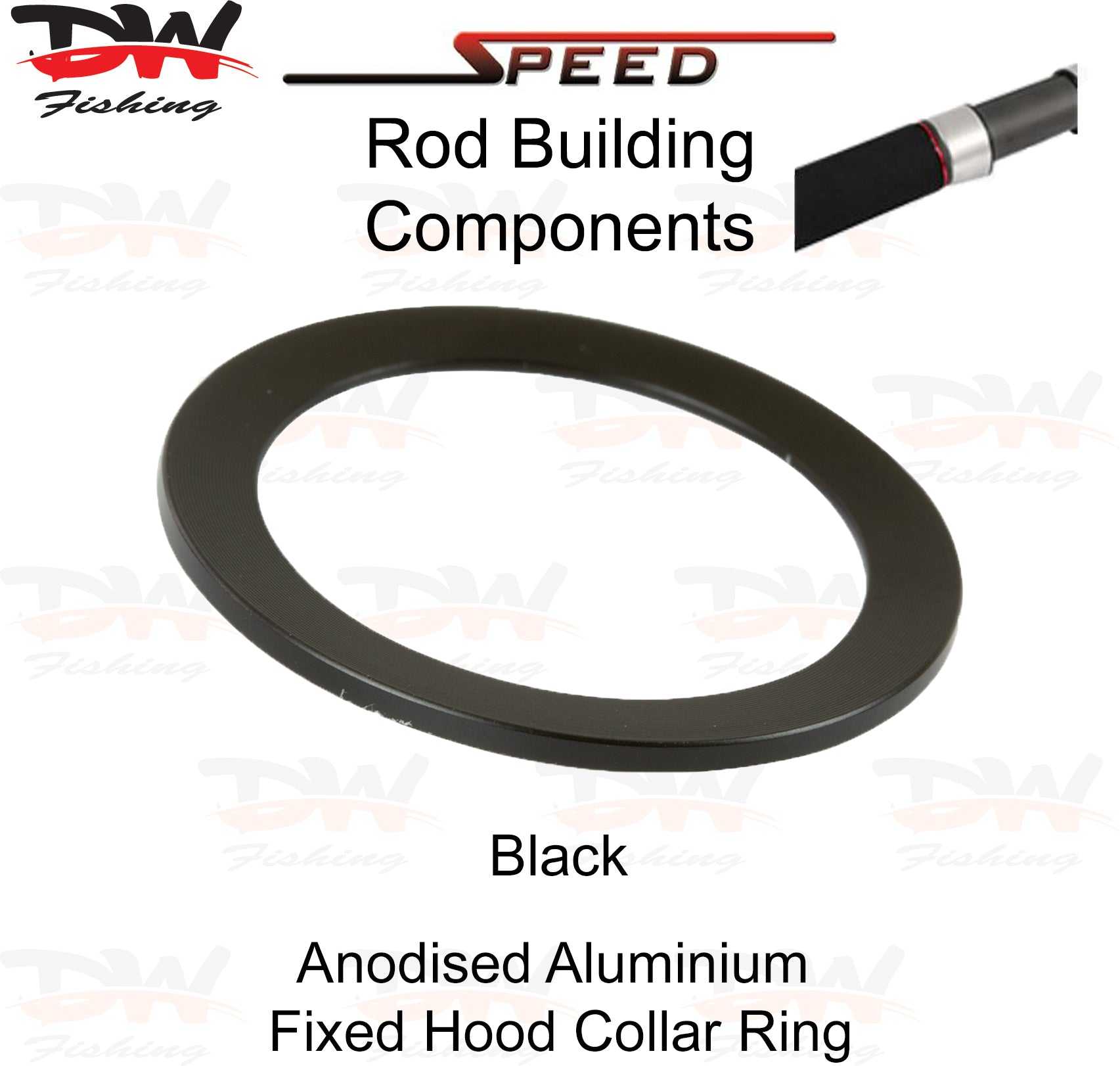 Speed DRF Fixed hood collar ring Aluminium winding check for pipe reel seat colour black