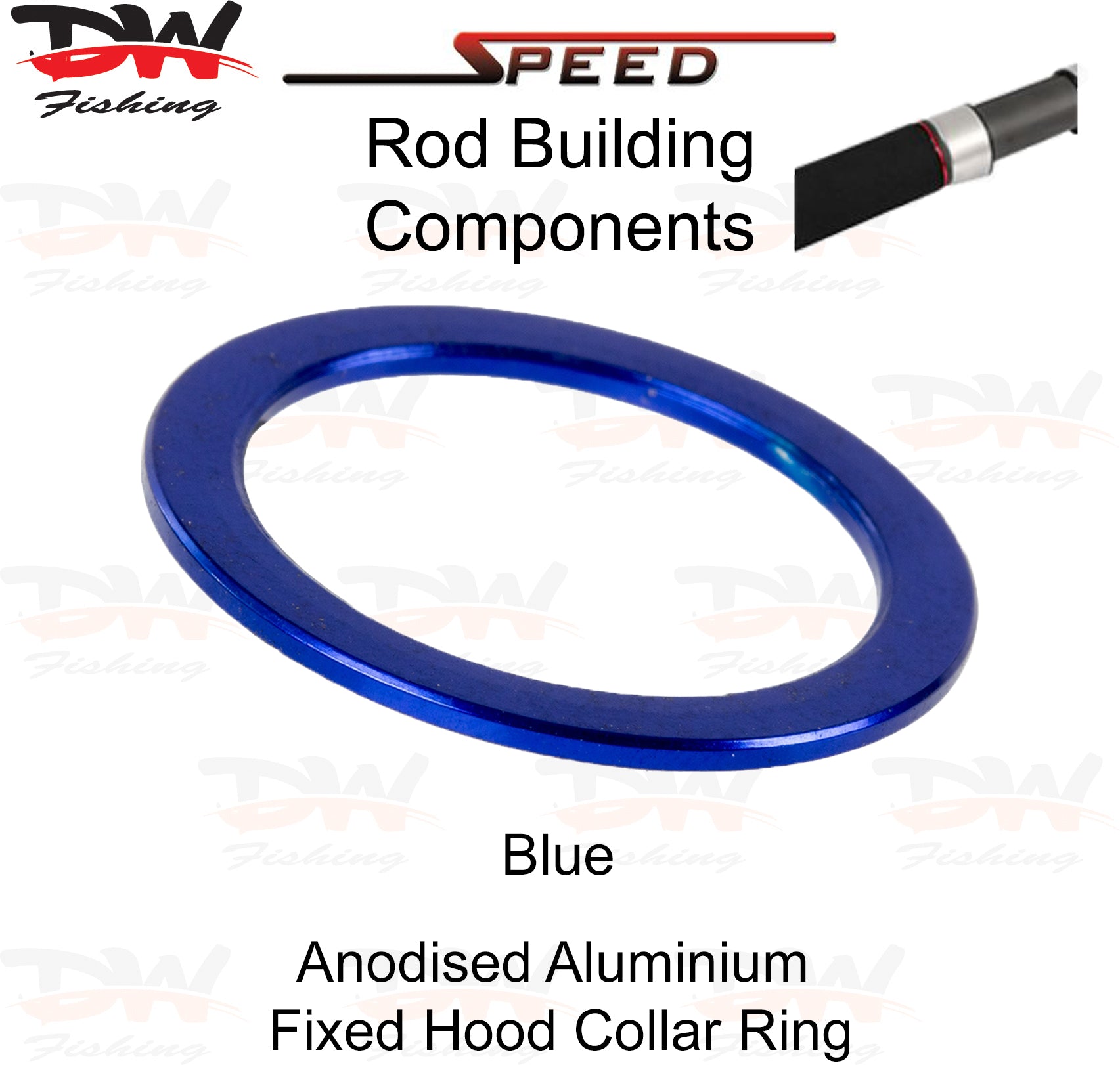 Speed DRF Fixed hood collar ring Aluminium winding check for pipe reel seat colour blue