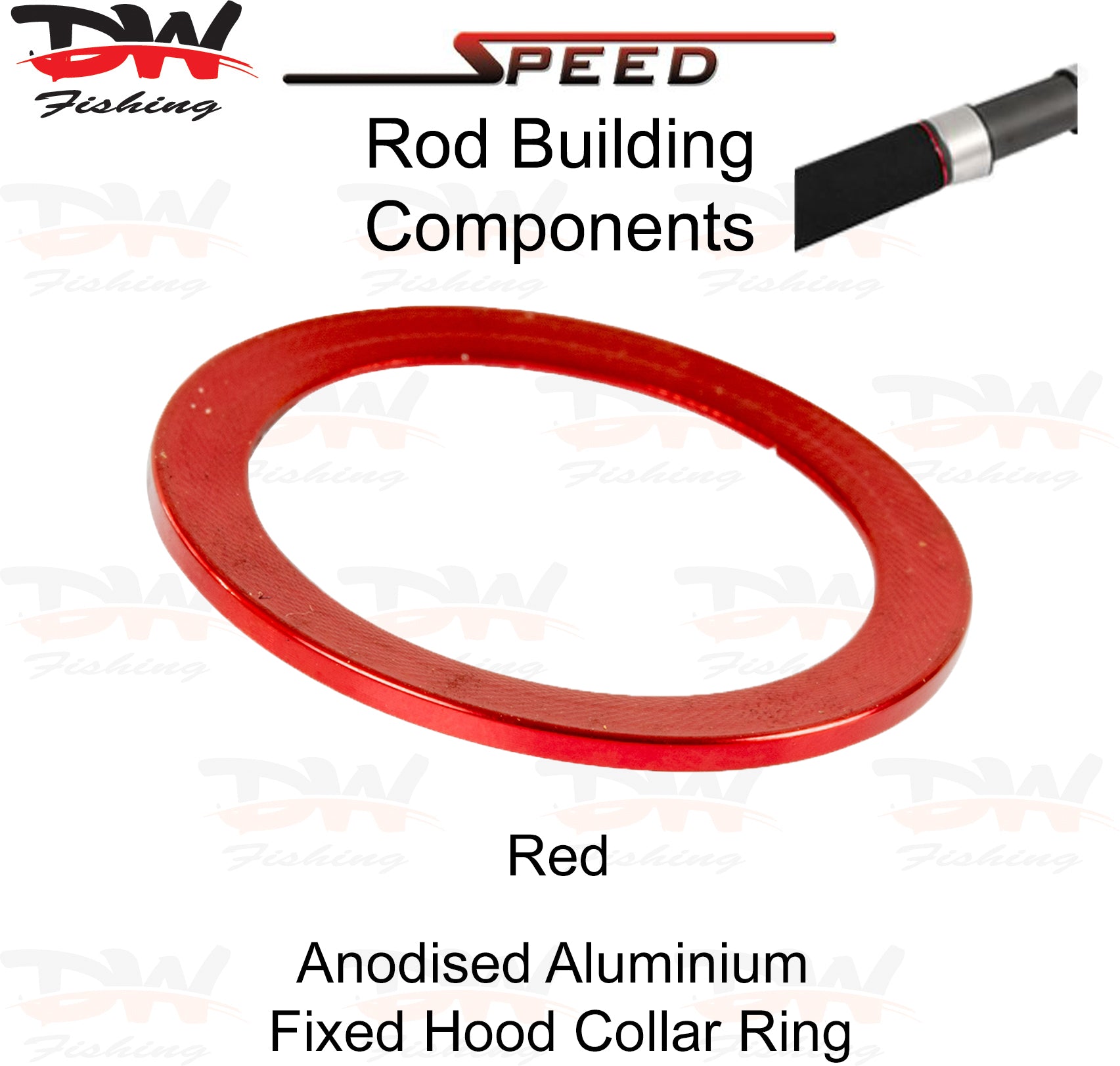 Speed DRF Fixed hood collar ring Aluminium winding check for pipe reel seat colour red