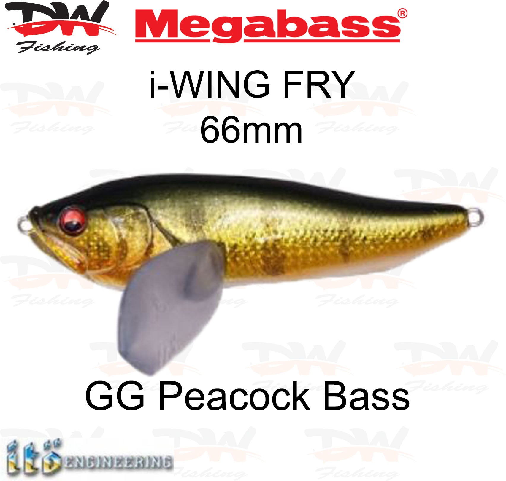 Megabass i-WING FRY surface lure single colour GG Peacock Bass
