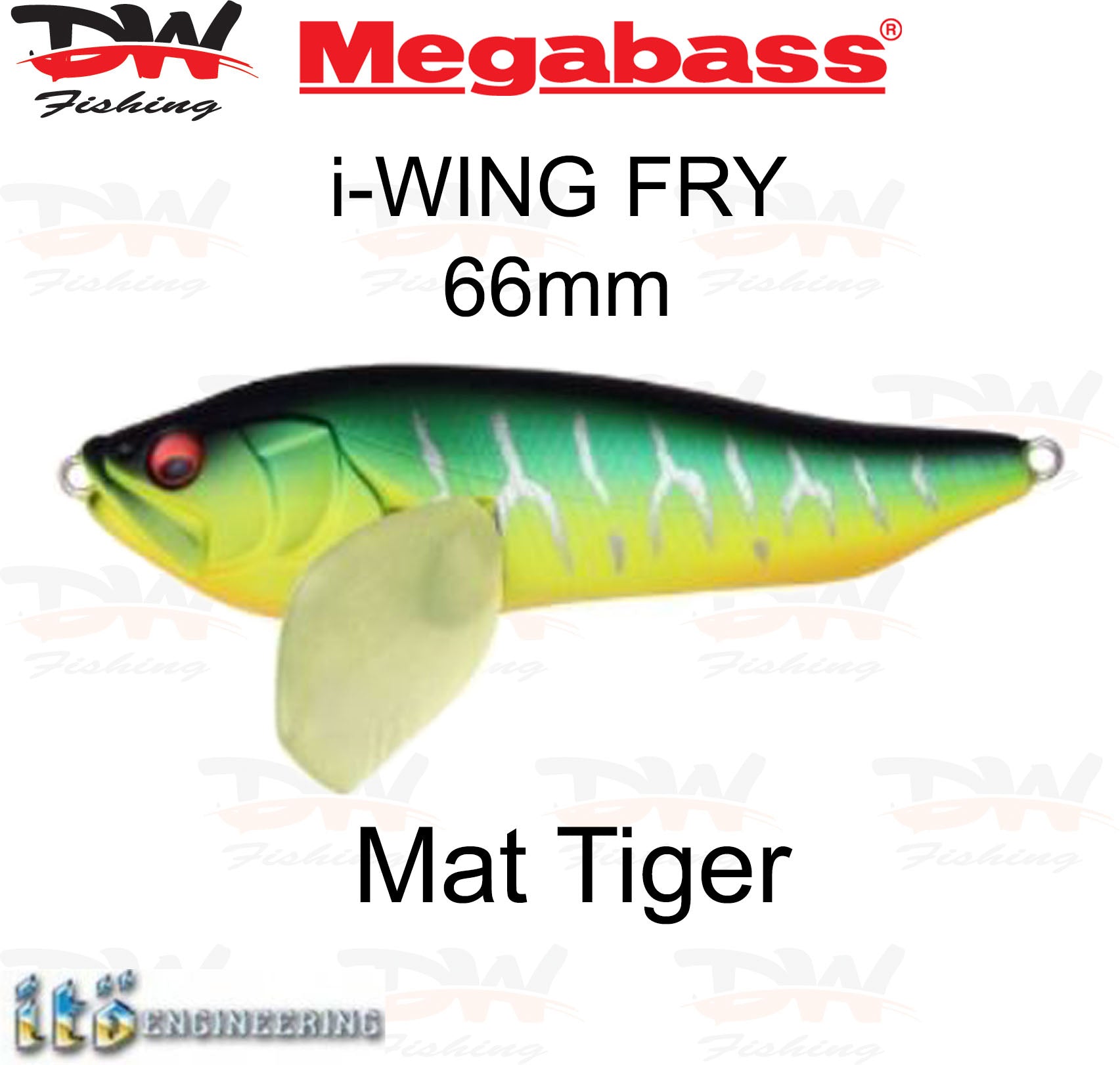 Megabass i-WING FRY surface lure single colour Mat Tiger