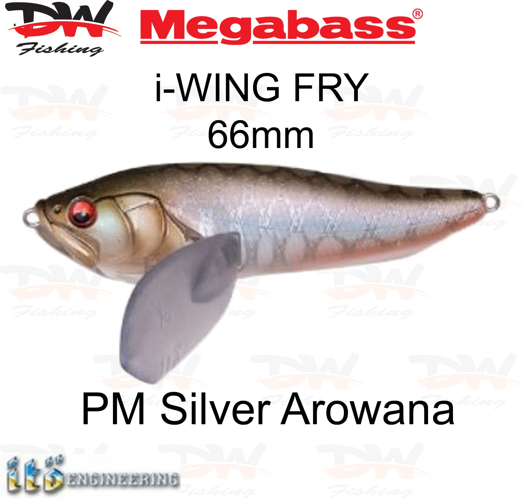 Megabass i-WING FRY surface lure single colour PM Silver Arowana
