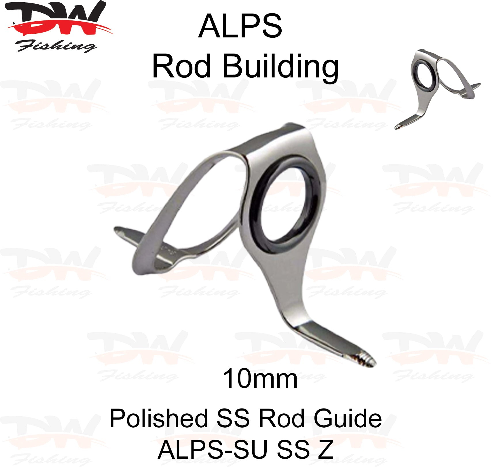 ALPS SU heavy conventional stand up rod guide SUSS-Z 316 Stainless Steel Guide with Zirconium insert ring single 10mm