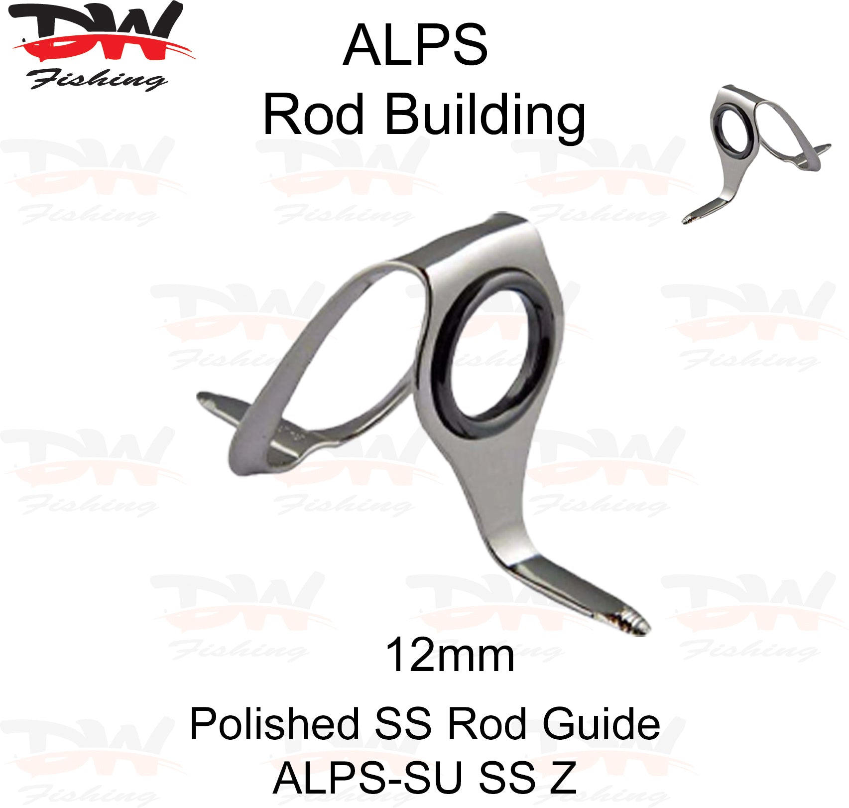 ALPS SU heavy conventional stand up rod guide SUSS-Z 316 Stainless Steel Guide with Zirconium insert ring single 12mm