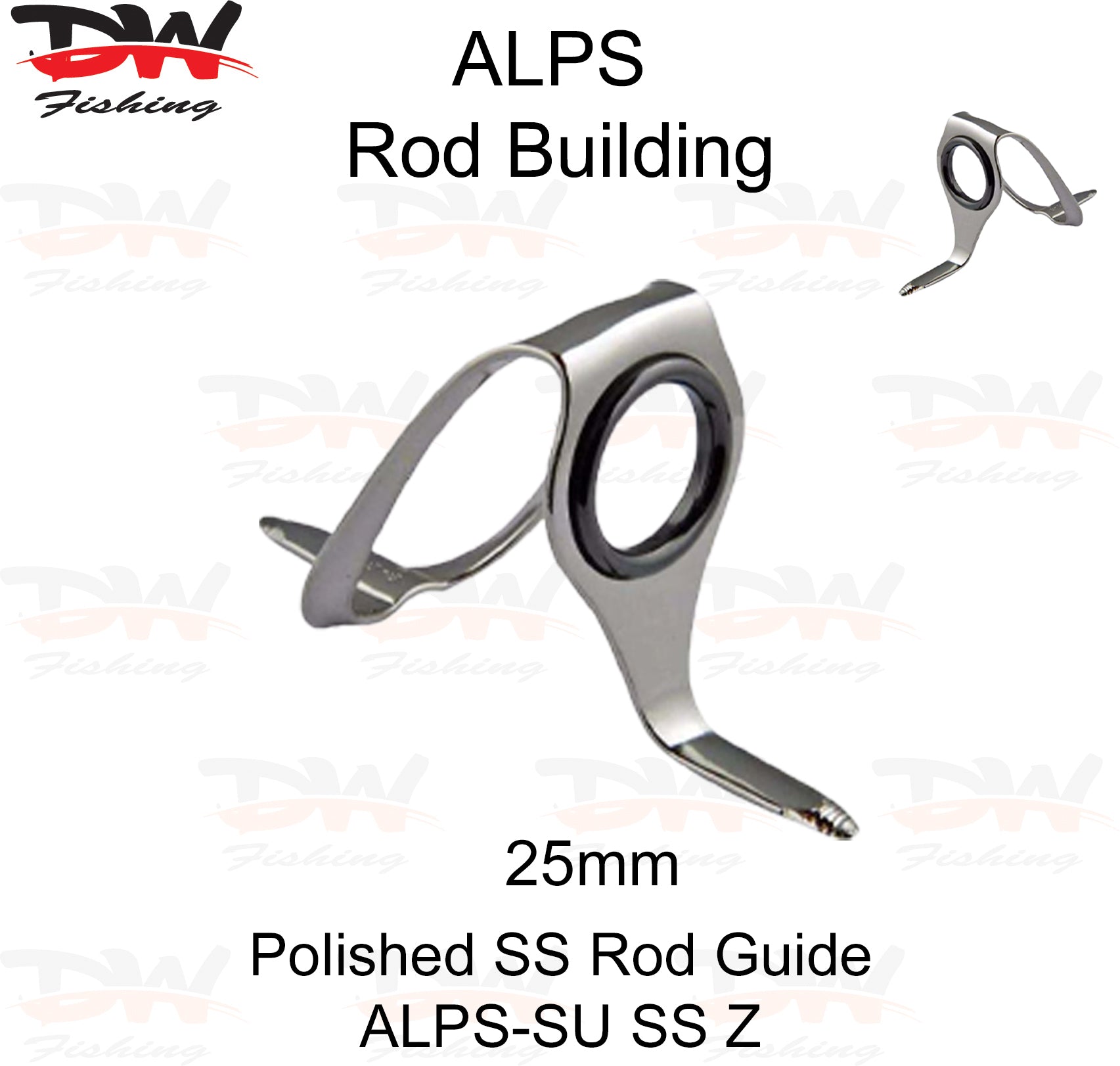 ALPS SU heavy conventional stand up rod guide SUSS-Z 316 Stainless Steel Guide with Zirconium insert ring single 25mm