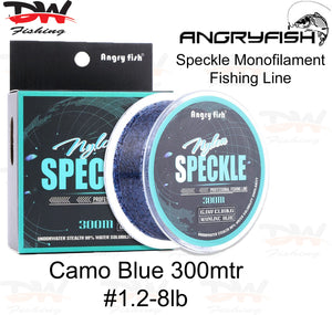 Angryfish speckle monofilanent camoufage blue 300mtr line number #1.2 8lb