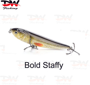 Walk the dog surface lure Aussie dog topwater 70mm single lure Bold Staffy is the colour name