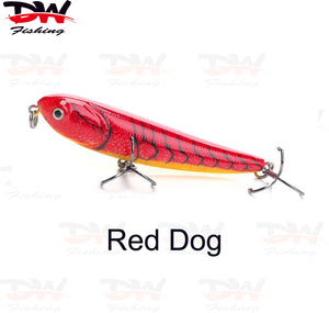 Walk the dog surface lure Aussie dog topwater 70mm single lure Red dog is the colour name
