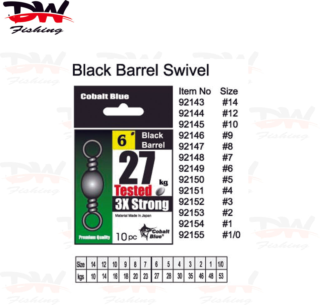 black barrel swivel is the most comon used swive and great terminal tackl