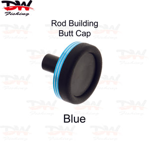 fishing rod butt cap blue coloured aluminium anodised ring