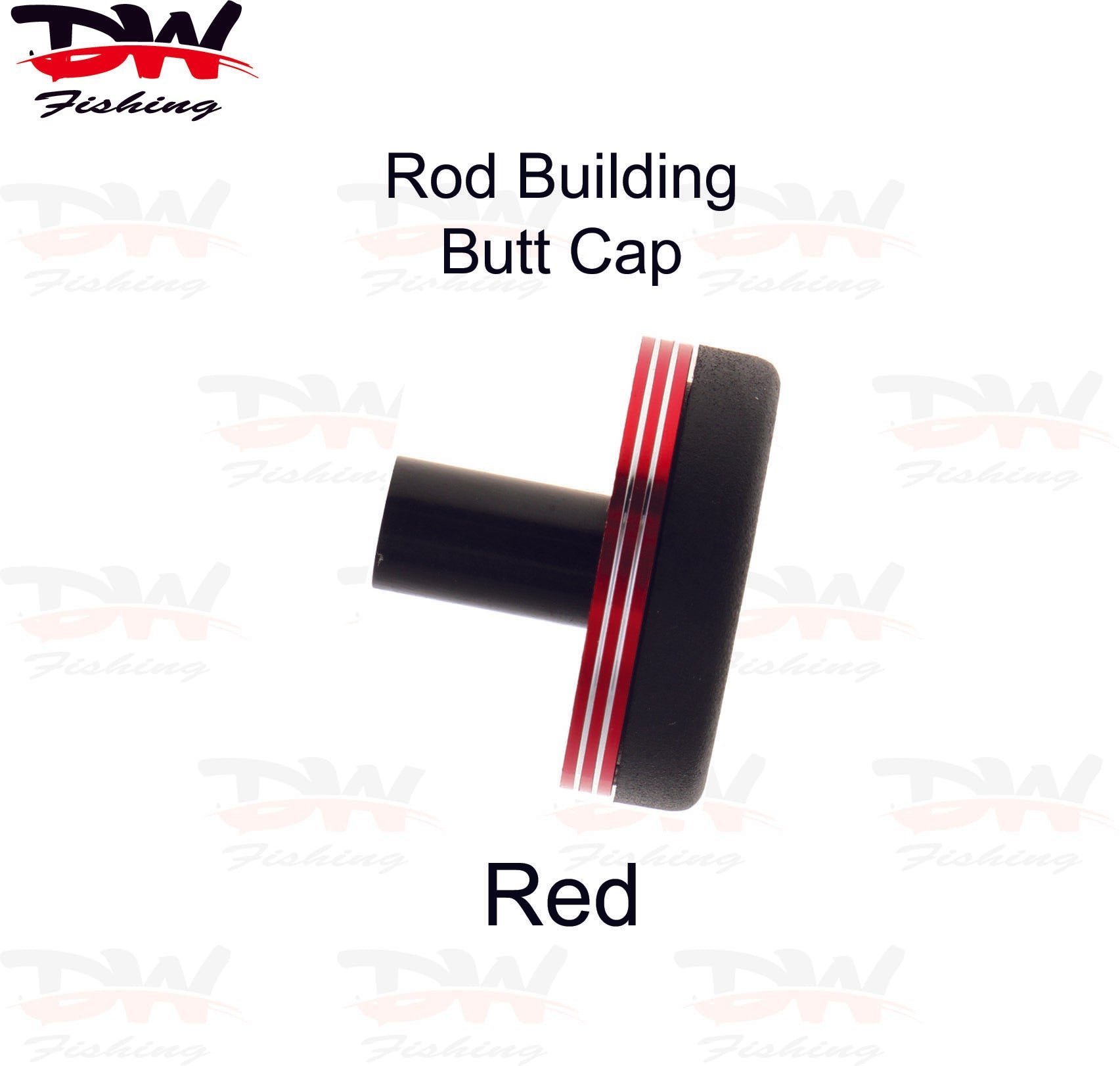 fishing rod butt cap Red coloured aluminium anodised ring