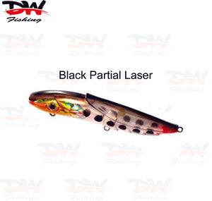 Cutting edge lure black partial laser