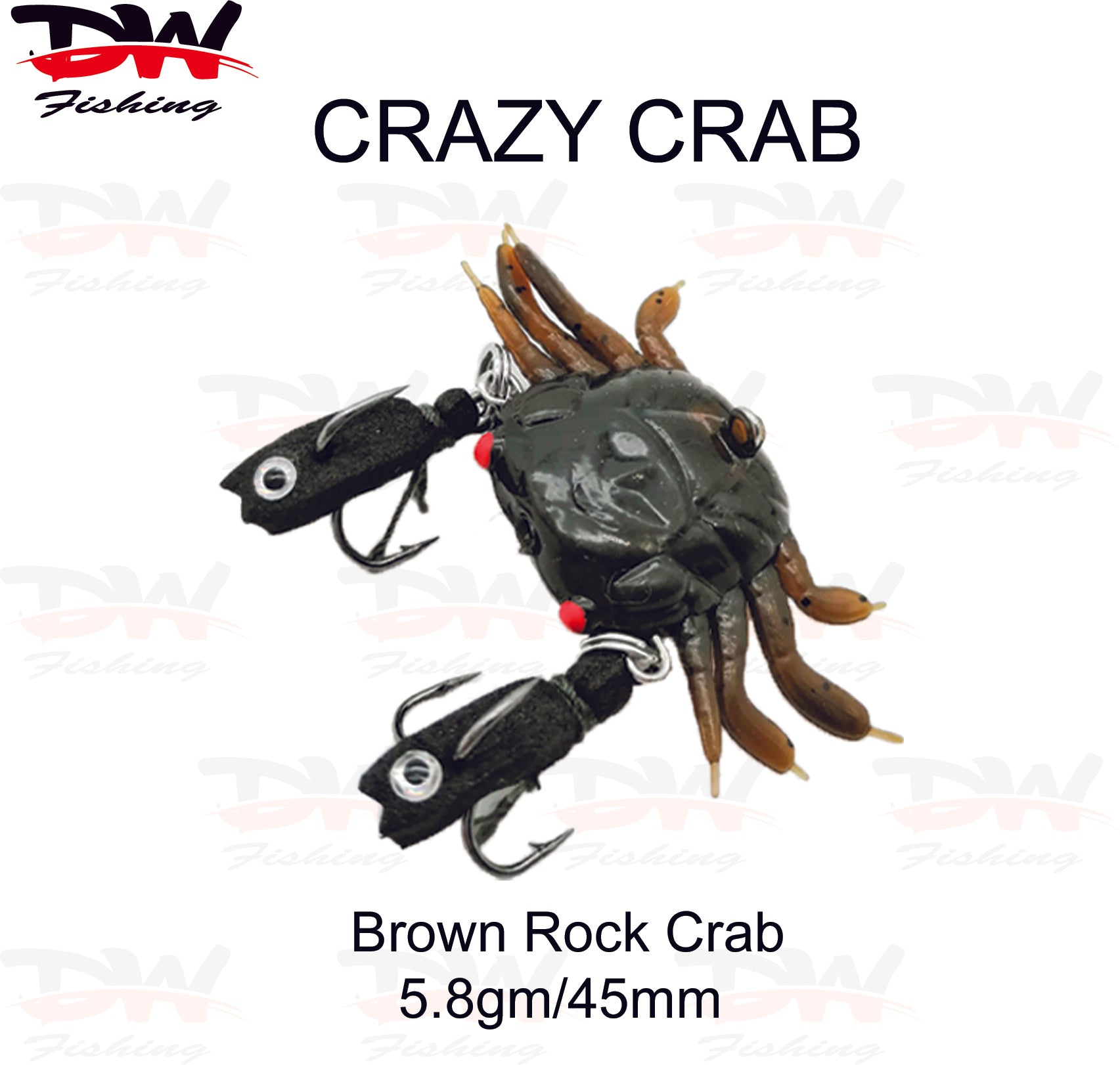 Soft Plastic Crazy Crab 45mm Lure Imitation brown rock crab