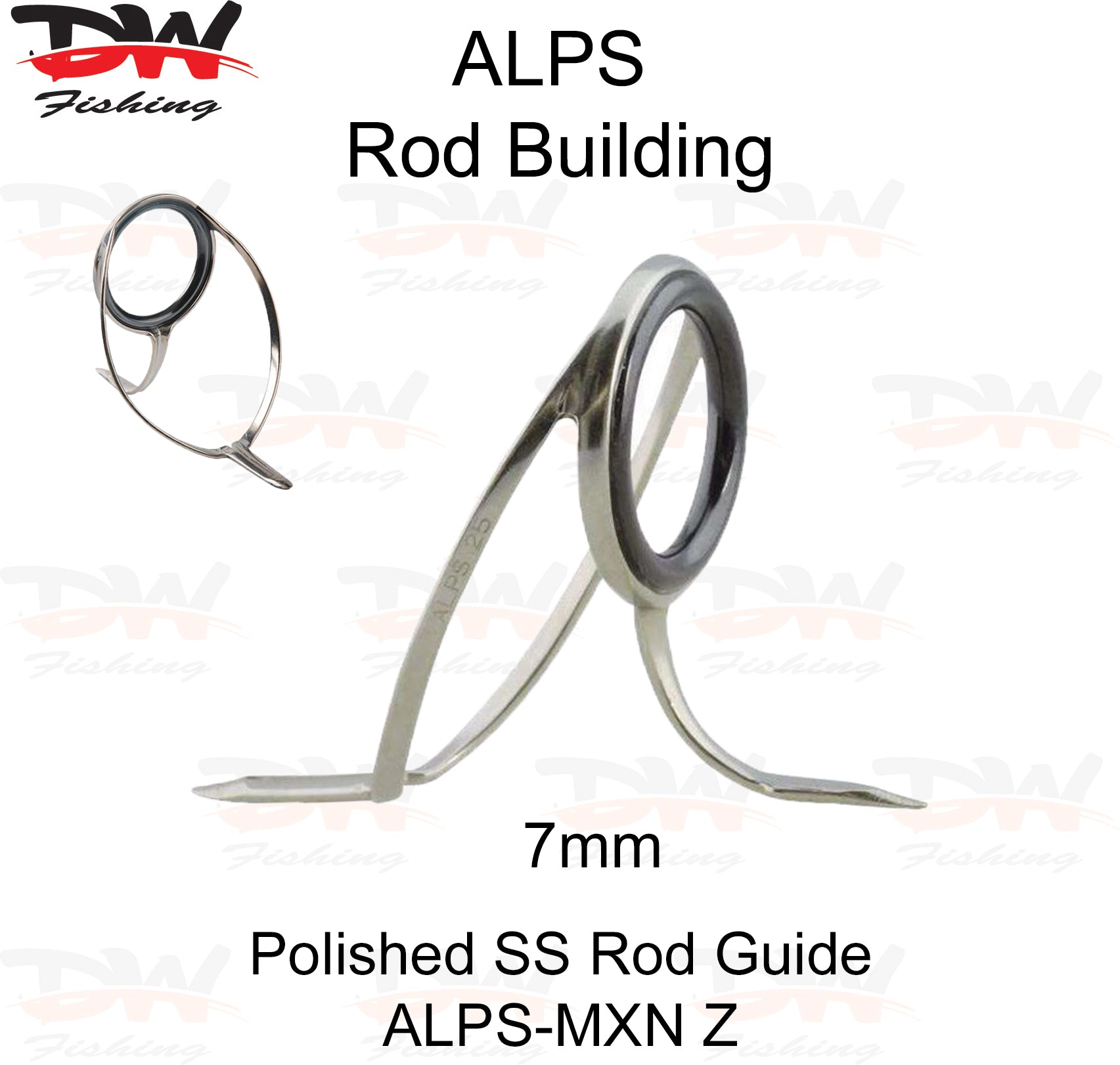 ALPS MXN polished stainless steel guide 7mm with Zirconium insert ring