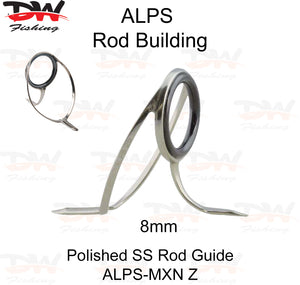 ALPS MXN polished stainless steel guide 8mm with Zirconium insert ring