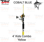 Load image into Gallery viewer, Kids 4ft 2 piece rod &amp; reel Comination set yellow colour Cobalt Blue combo
