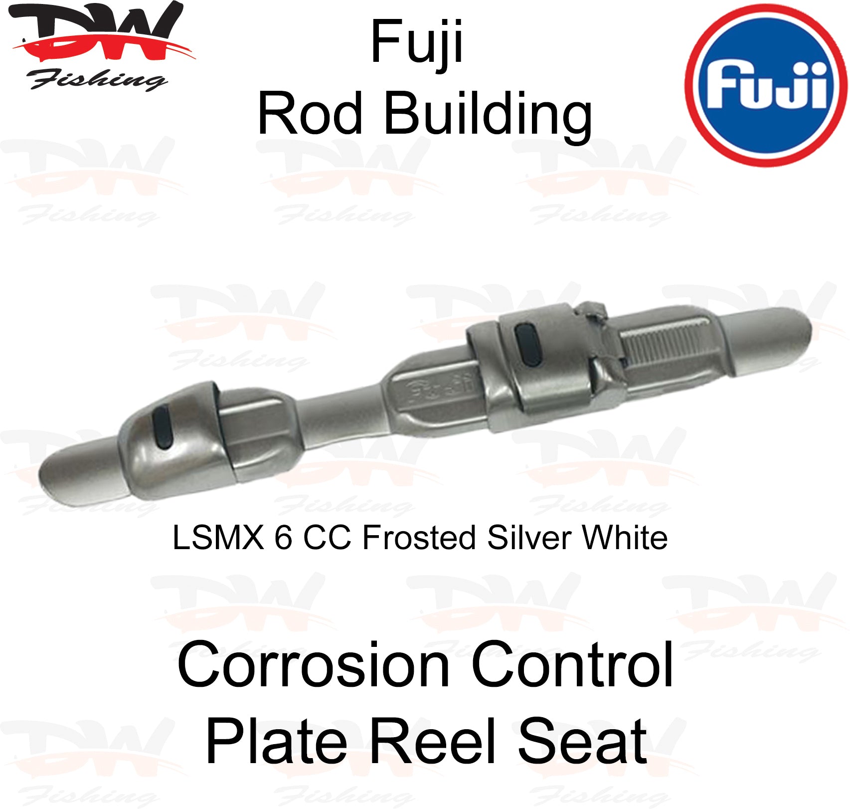 Fuji plate reel seat, Corrosion control LSMX 6 CC frosted silver whites