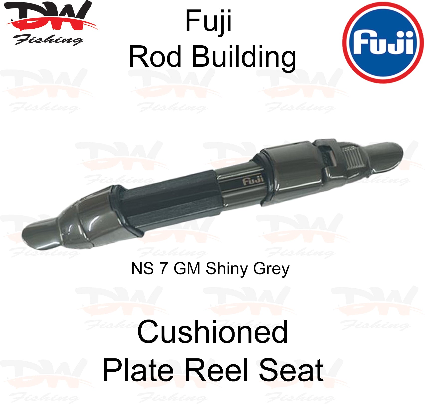 Fuji plate reel seat, delux cushioned reel seat shiny dark Grey