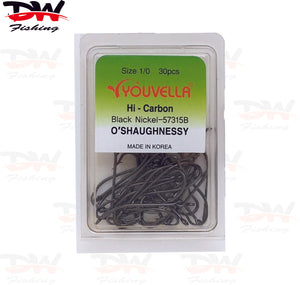 Youvella, 2x strong chemically sharpened O'Shaughnessy hook, 30 pack