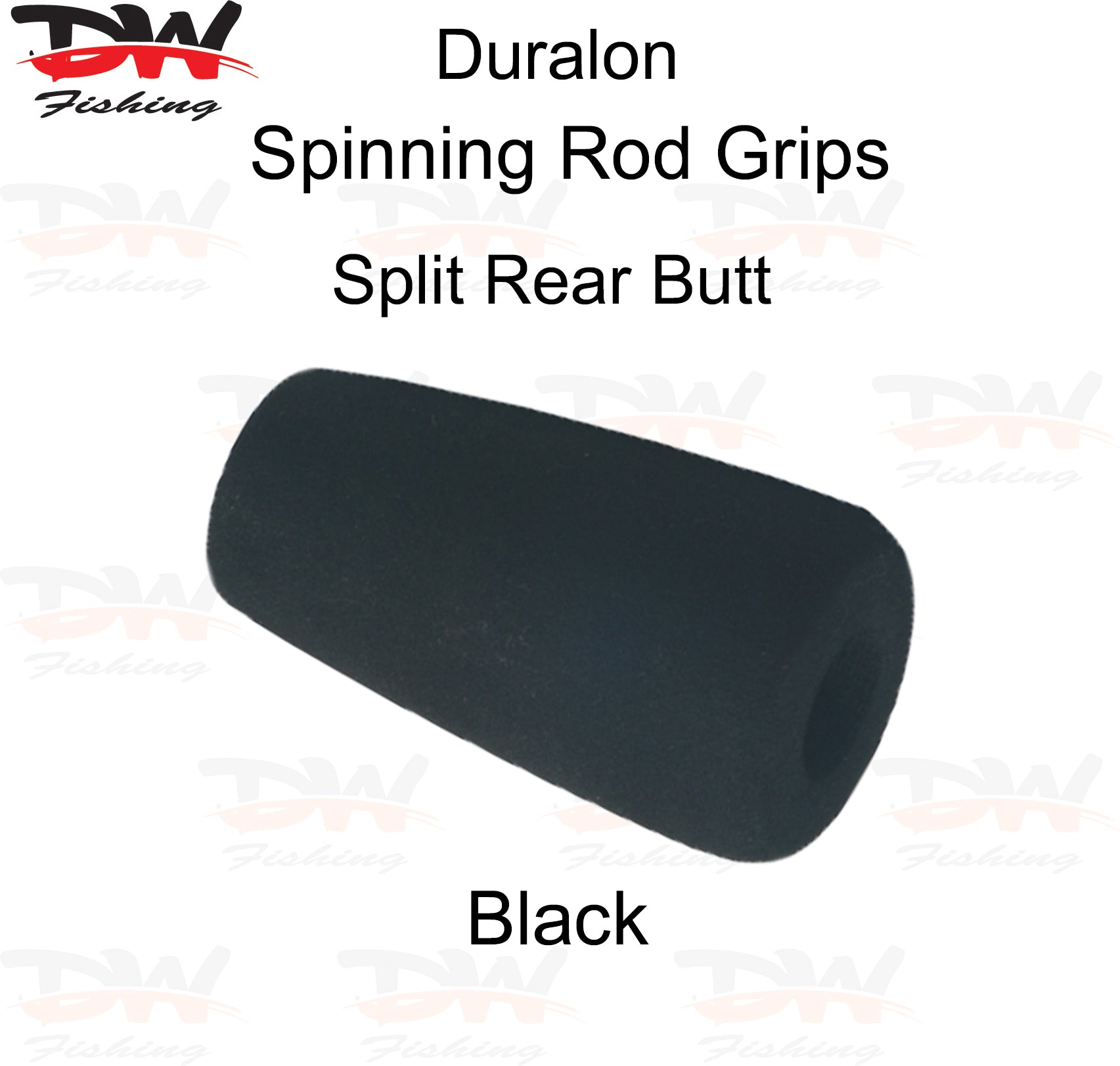 Duralon shaped rod grip in Black EVA for spinning or casting rods pre shaped duralon Split Butt 