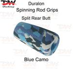 Load image into Gallery viewer, Duralon shaped rod grip in Camo EVA for spinning or casting rods pre shaped duralon Split Butt Camo Blue
