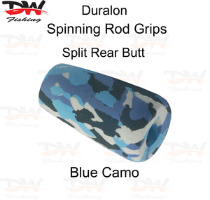 Duralon shaped rod grip in Camo EVA for spinning or casting rods pre shaped duralon Split Butt Camo Blue