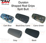 Load image into Gallery viewer, Duralon shaped rod grip in Black and Camo EVA for spinning or casting rods  pre shaped duralon Split Butt group 
