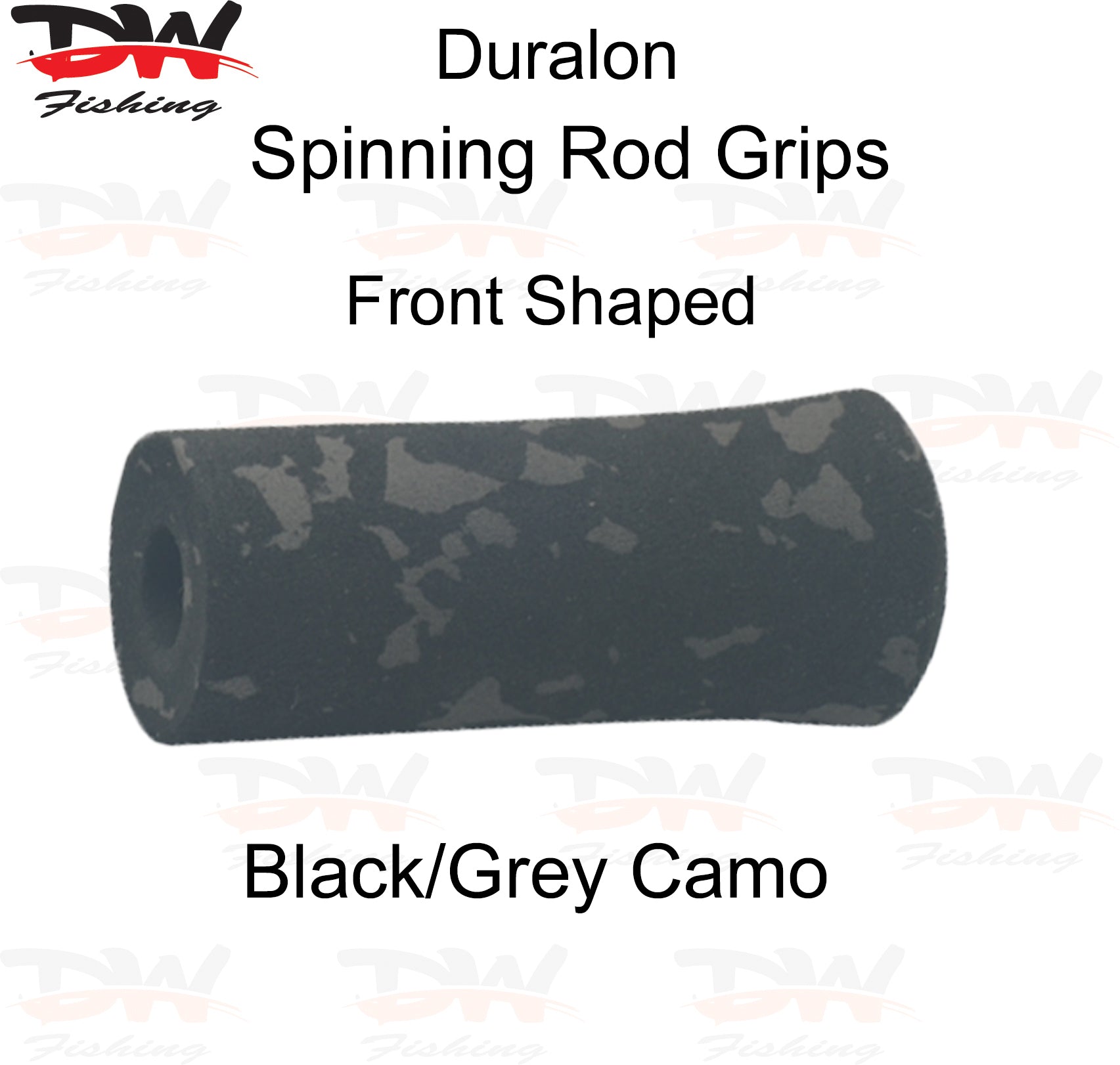 Duralon shaped rod grip in Camo EVA for spinning or casting rods pre shaped duralon Front Grip Camo Black/Grey colour