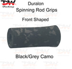 Load image into Gallery viewer, Duralon shaped rod grip in Camo EVA for spinning or casting rods pre shaped duralon Front Grip Camo Black/Grey colour
