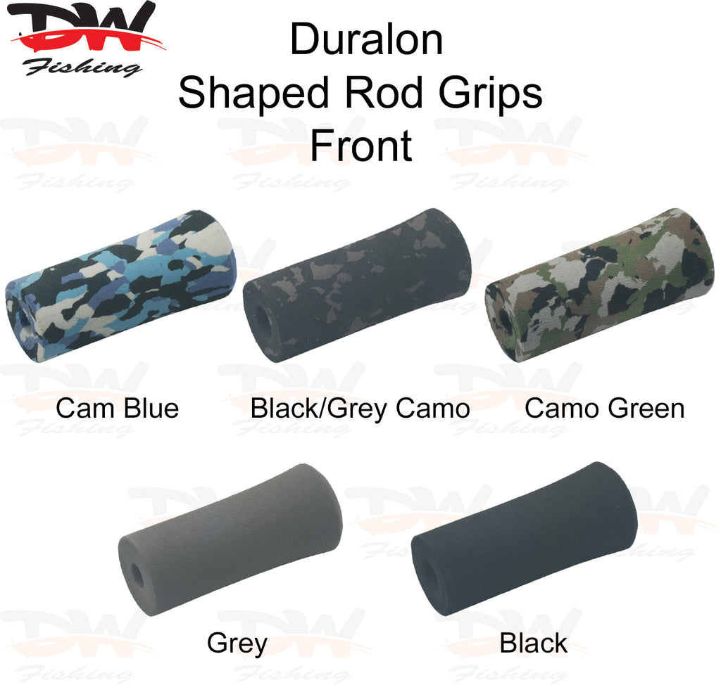 Duralon shaped rod grip in Black and Camo EVA for spinning or casting rods pre shaped duralon Front grip group 