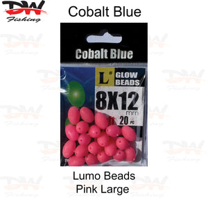 Cobalt Blue Pink Glow Beads, Fish Attractant, Soft Pink Glow Beads S, M, L