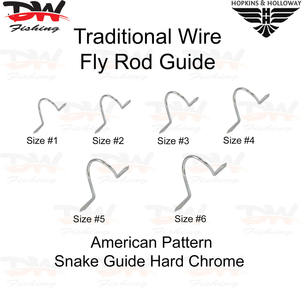 Traditional Fly rod guide Hopkins & Holloway American pattern wire snake guide for fly rods All sizes