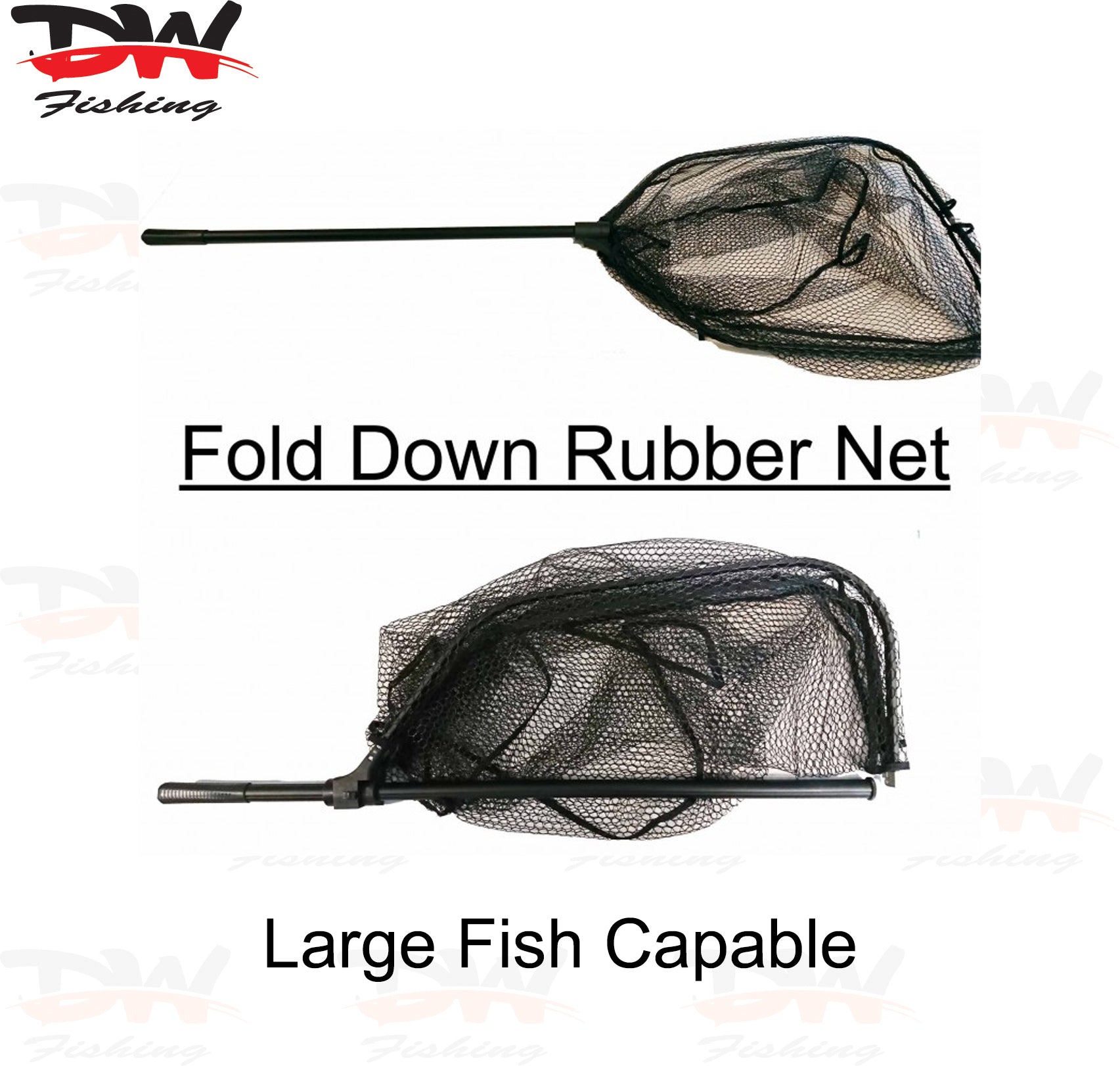 Large Foldable Fishing net Snapper Net Rubber Mesh, Retractablle Landing net
