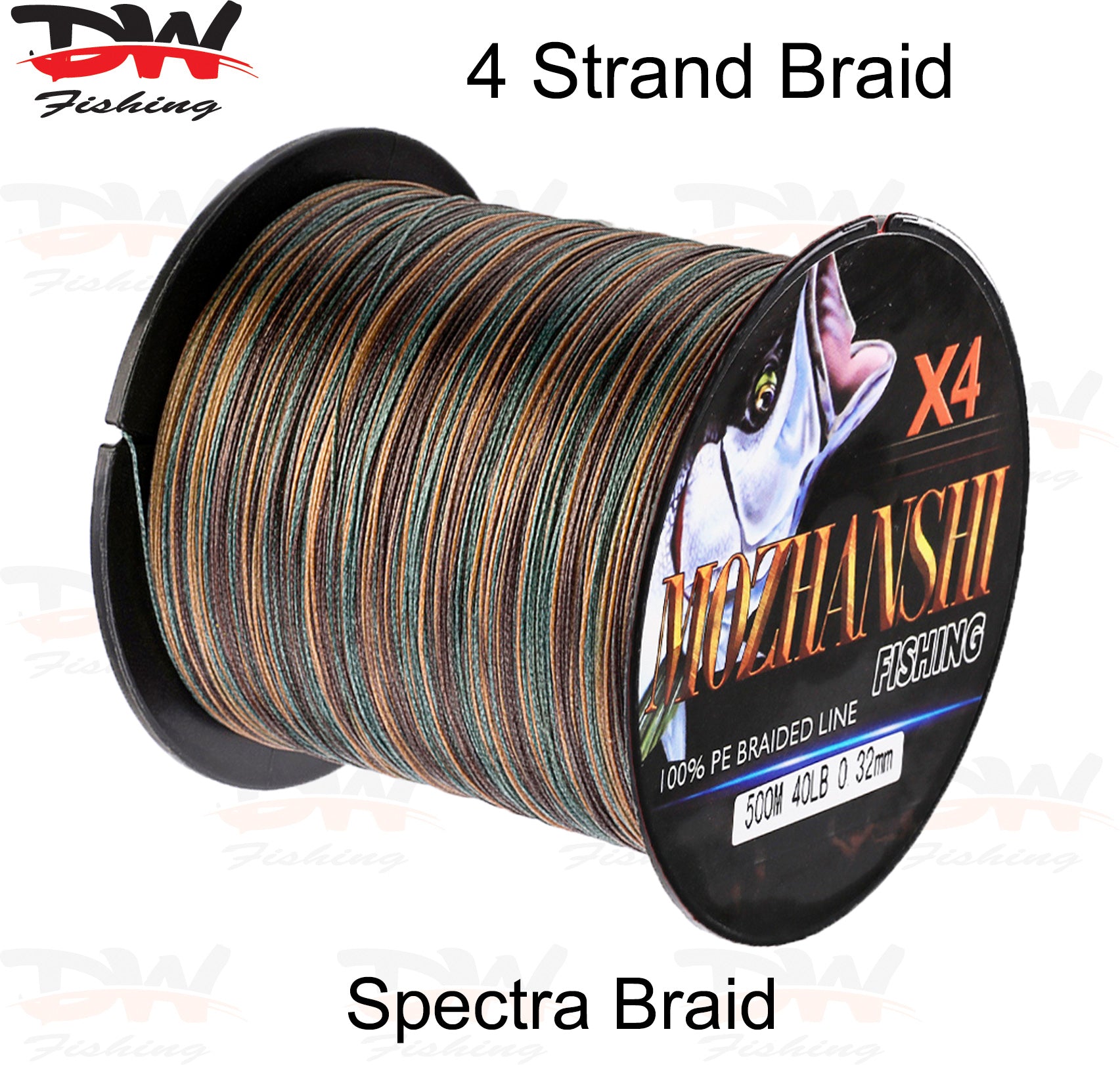 Braid Fishing Line | Camo Green Colour X4 Braid | MOZHANSHI Spectra Braid