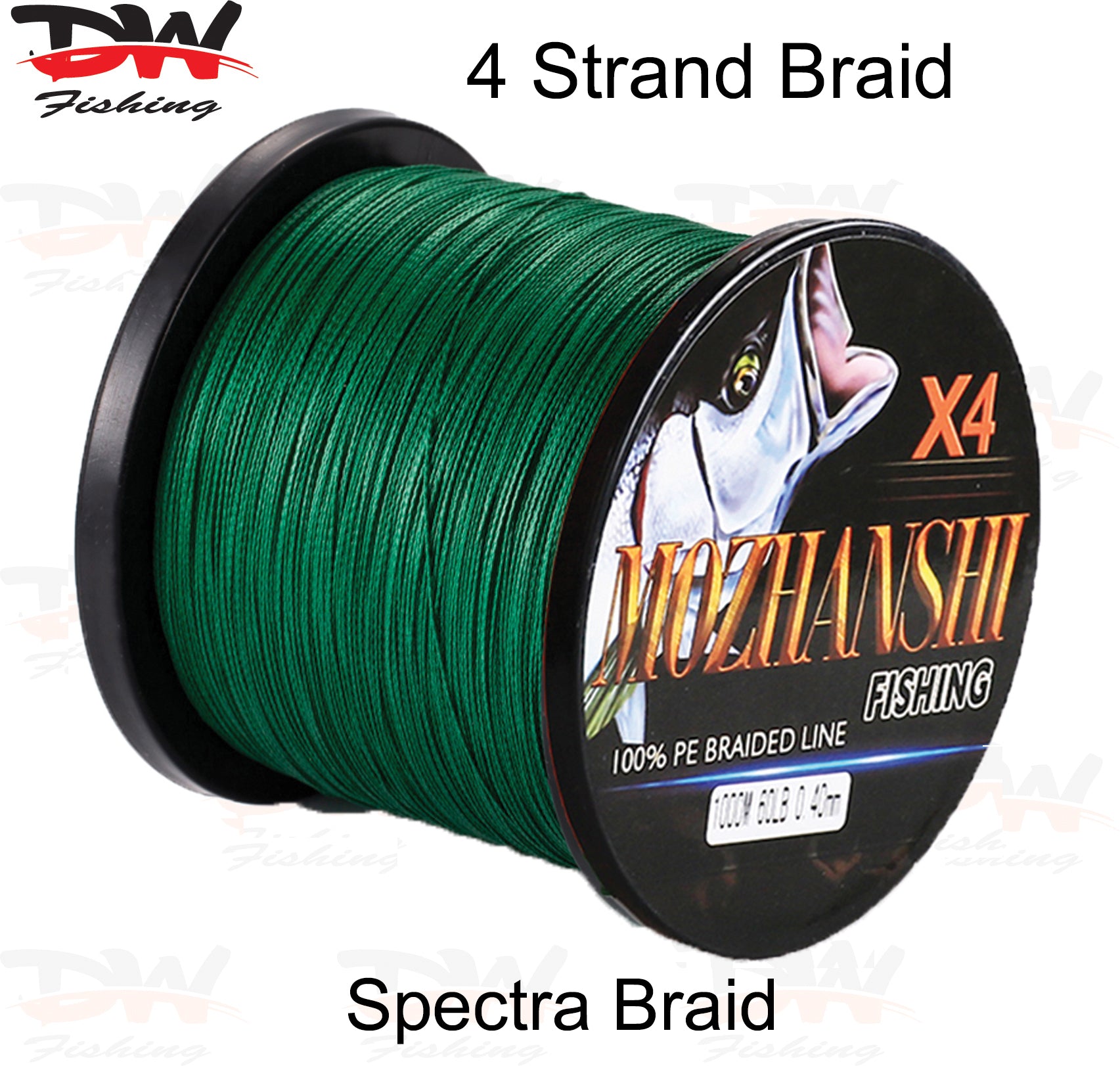 Braid Fishing Line | Moss Green Colour X4 Braid | MOZHANSHI Spectra Braid
